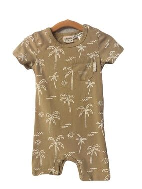 Earth Nymph Encinitas California Tan Palm Tree Romper